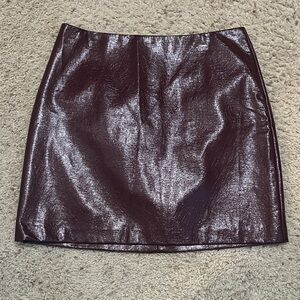 Francesca’s faux leather Burgundy Mini Skirt
